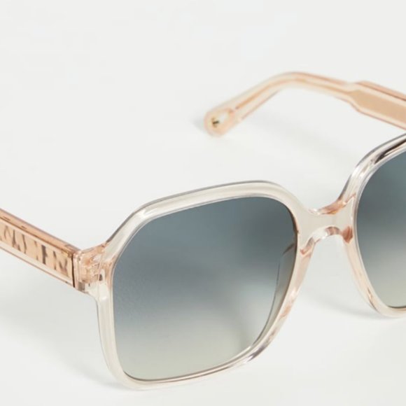 CHLOE WILLOW 56mm Oversized Square Sunglasses in Peach MSRP$420 Rare Find - Picture 5 of 12